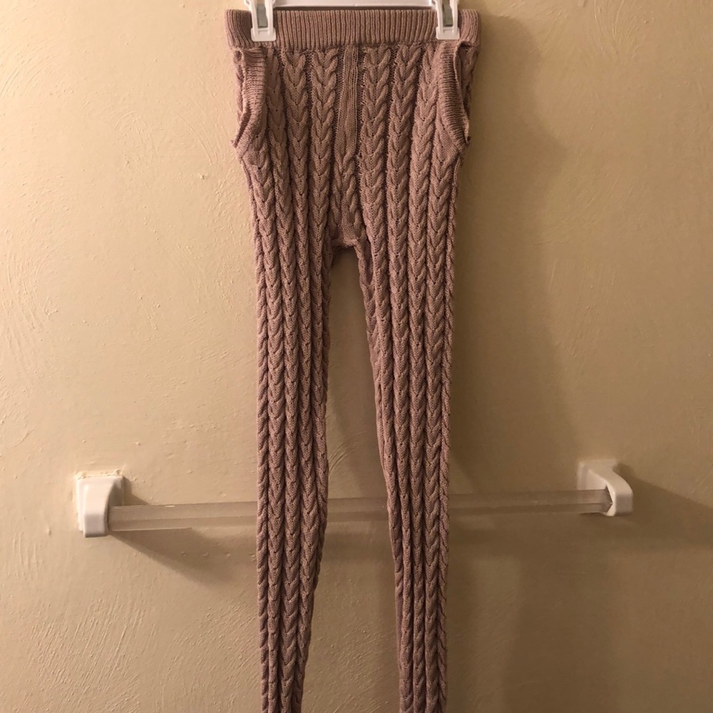 Fashion Nova Beige Sweater Leggings